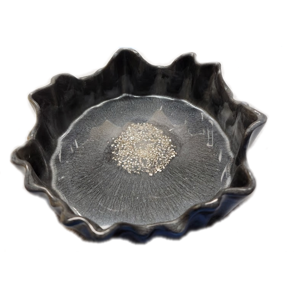 Decorative Resin Candy Bowl for Home Decor, Flower Vase, Waterfall Vase, Gift for Women  (Black Grey)