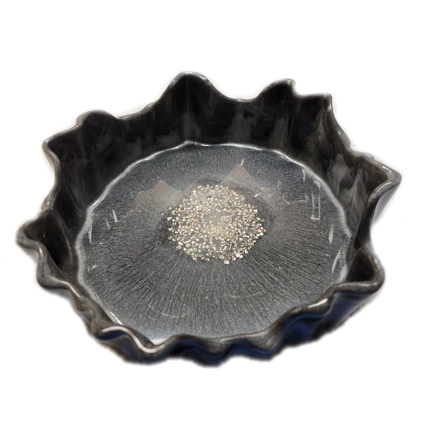 Decorative Resin Candy Bowl for Home Decor, Flower Vase, Waterfall Vase, Gift for Women  (Black Grey)