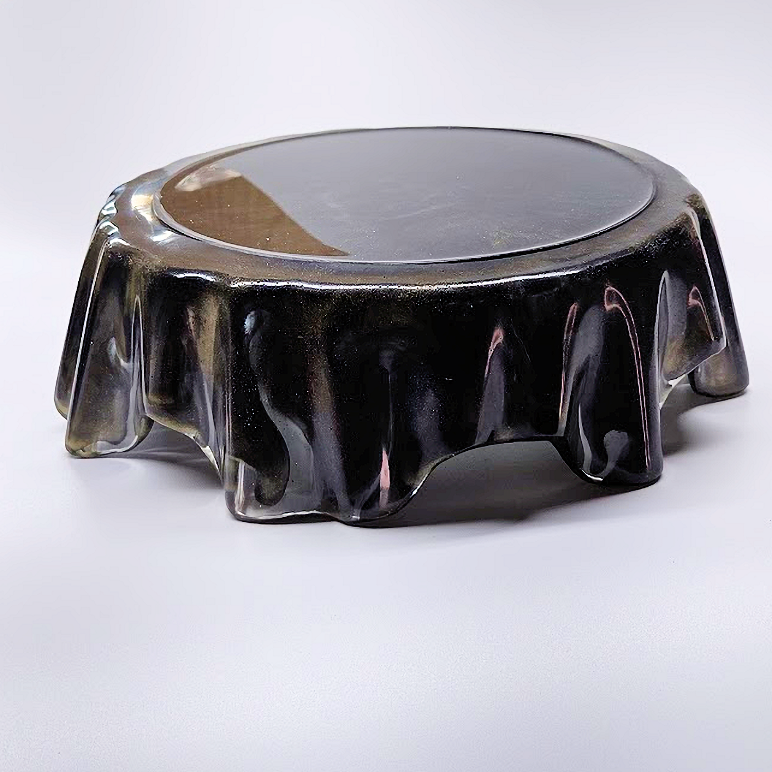 Decorative Resin Candy Bowl for Home Decor, Flower Vase, Waterfall Vase, Gift for Women  (Black Gold Swirl)