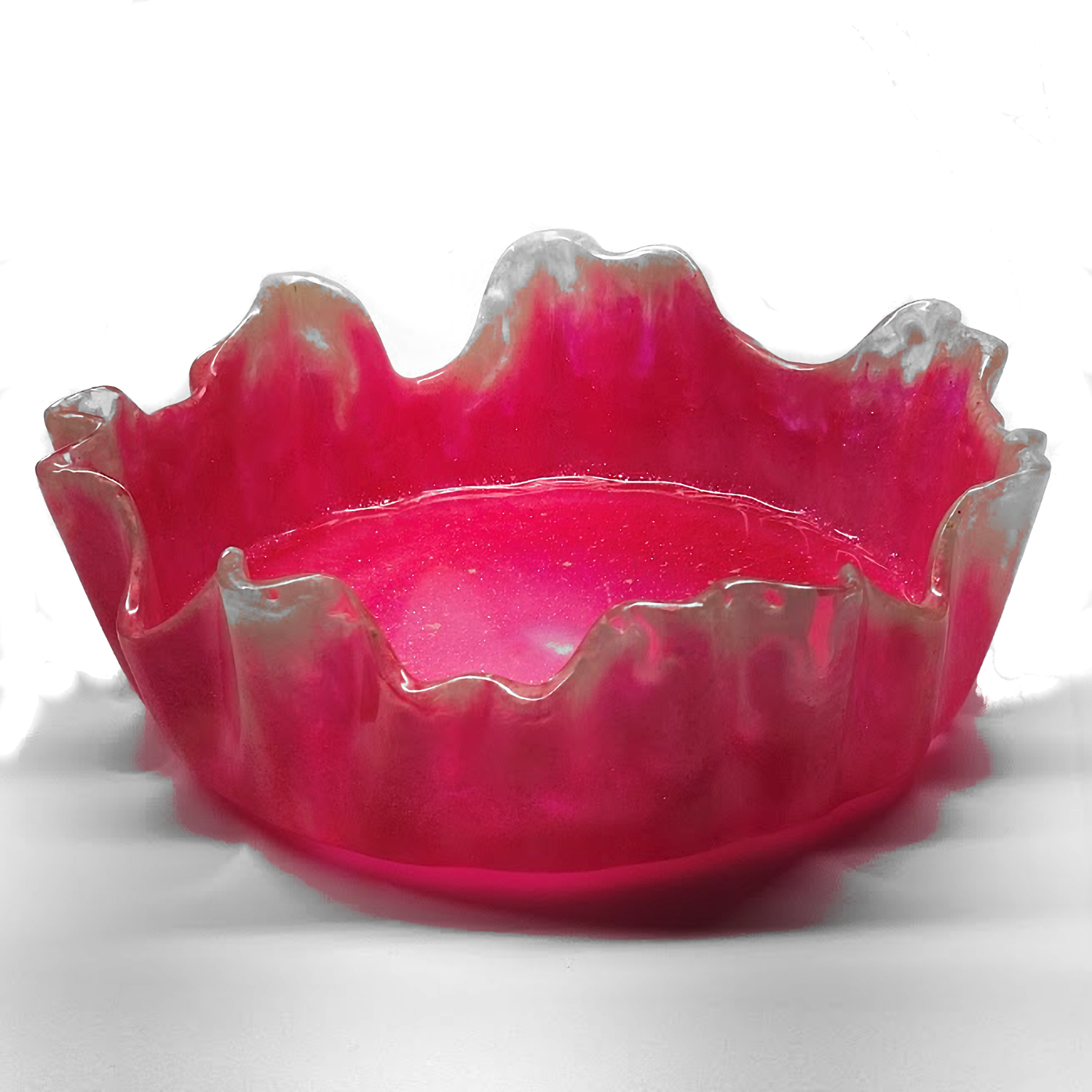 Decorative Resin Candy Bowl for Home Decor, Flower Vase, Waterfall Vase, Gift for Women  (Pink and White)