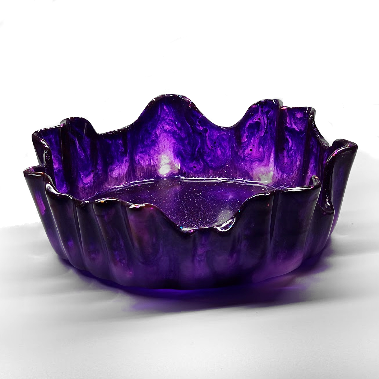 Decorative Resin Candy Bowl for Home Decor, Flower Vase, Waterfall Vase, Gift for Women   (Purple)