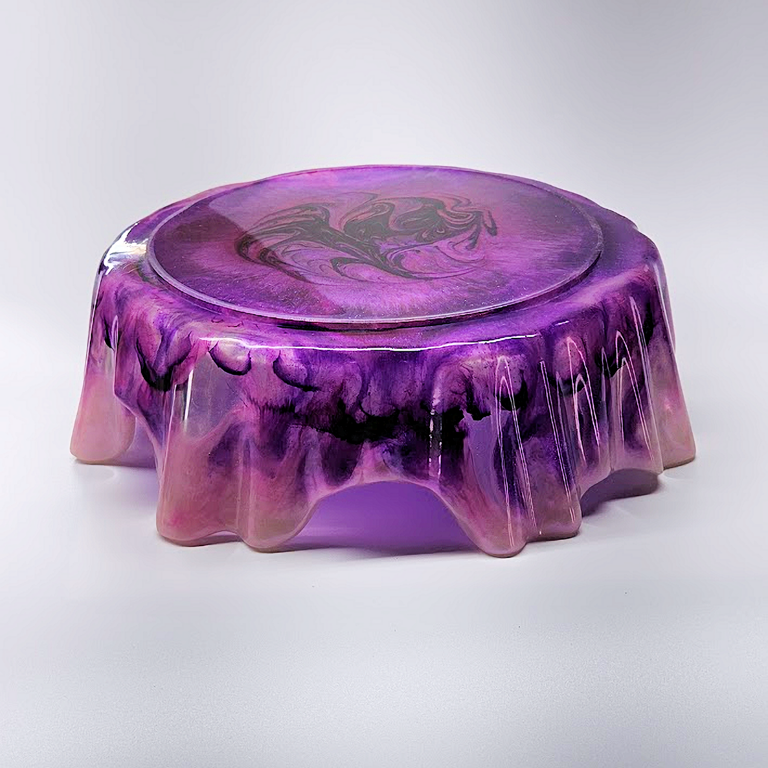 Decorative Resin Candy Bowl for Home Decor, Flower Vase, Waterfall Vase, Gift for Women  (Purple Swirl)