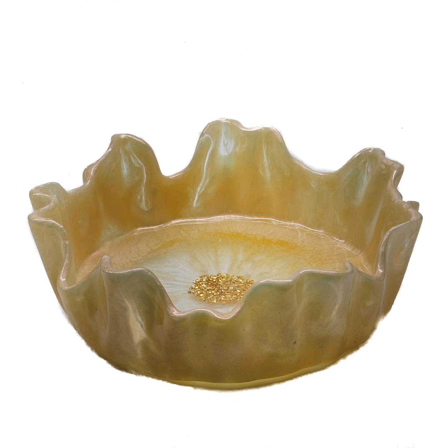 Decorative Resin Candy Bowl for Home Decor, Flower Vase, Waterfall Vase, Gift for Women  (Gold)