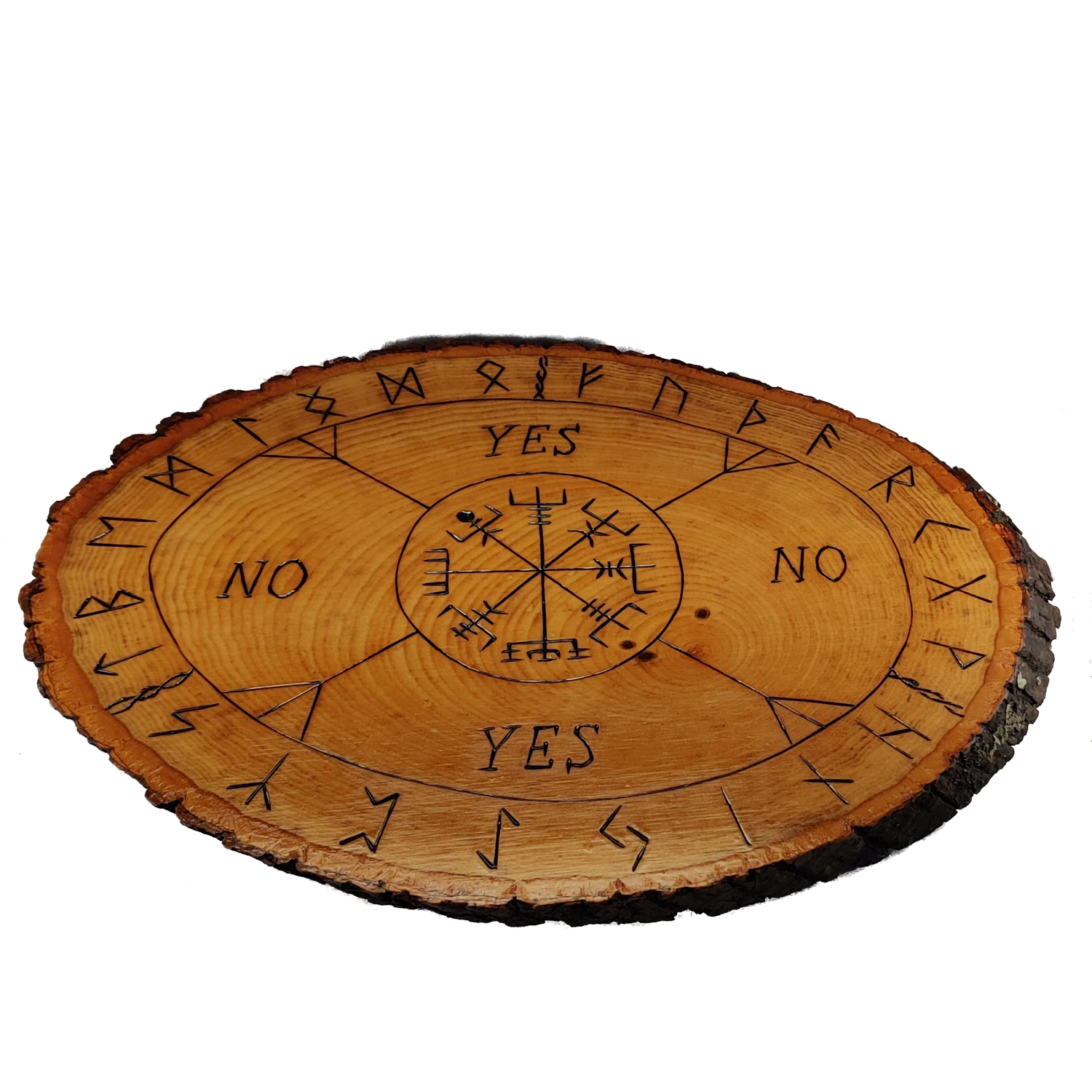 Wooden Rune Divination Board with Pendulum Included for Metaphysical Dousing and Messaging 9-12 inches…