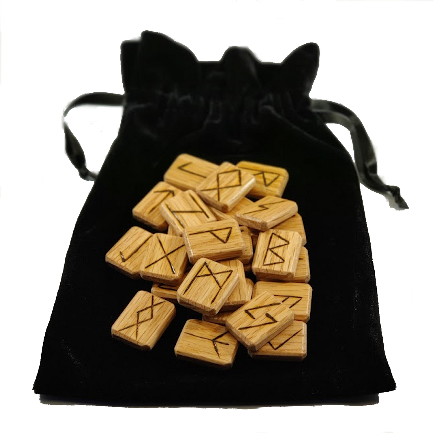 Wooden Runes Set Oak with Booklet Carved Elder Furthark Alphabet Viking Runes for Divination and Healing… (Oak)