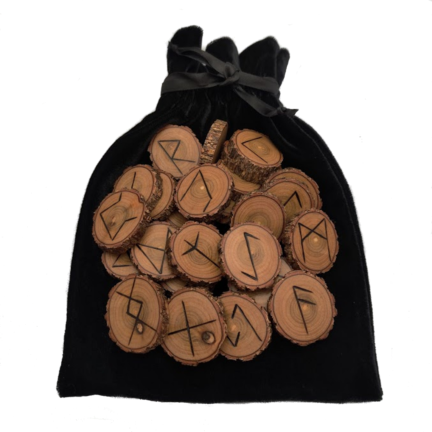 Wooden Runes Set Sassafras with Carved Elder Furthark Alphabet Viking Runes for Divination and Healing… (Sassafras)
