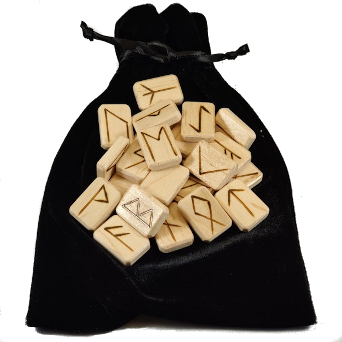 Wooden Runes Set Maple with Carved Elder Furthark Alphabet Viking Rune ...